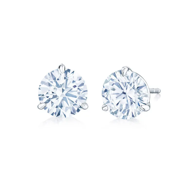 2.02ctw Round Diamond Stud Earrings in Platinum