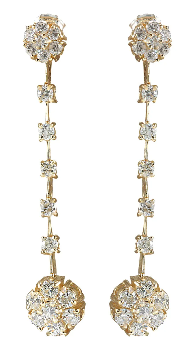 2.05 Carat Natural Diamond 14K Yellow Gold Earrings