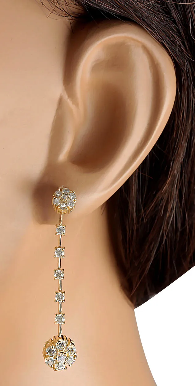 2.05 Carat Natural Diamond 14K Yellow Gold Earrings