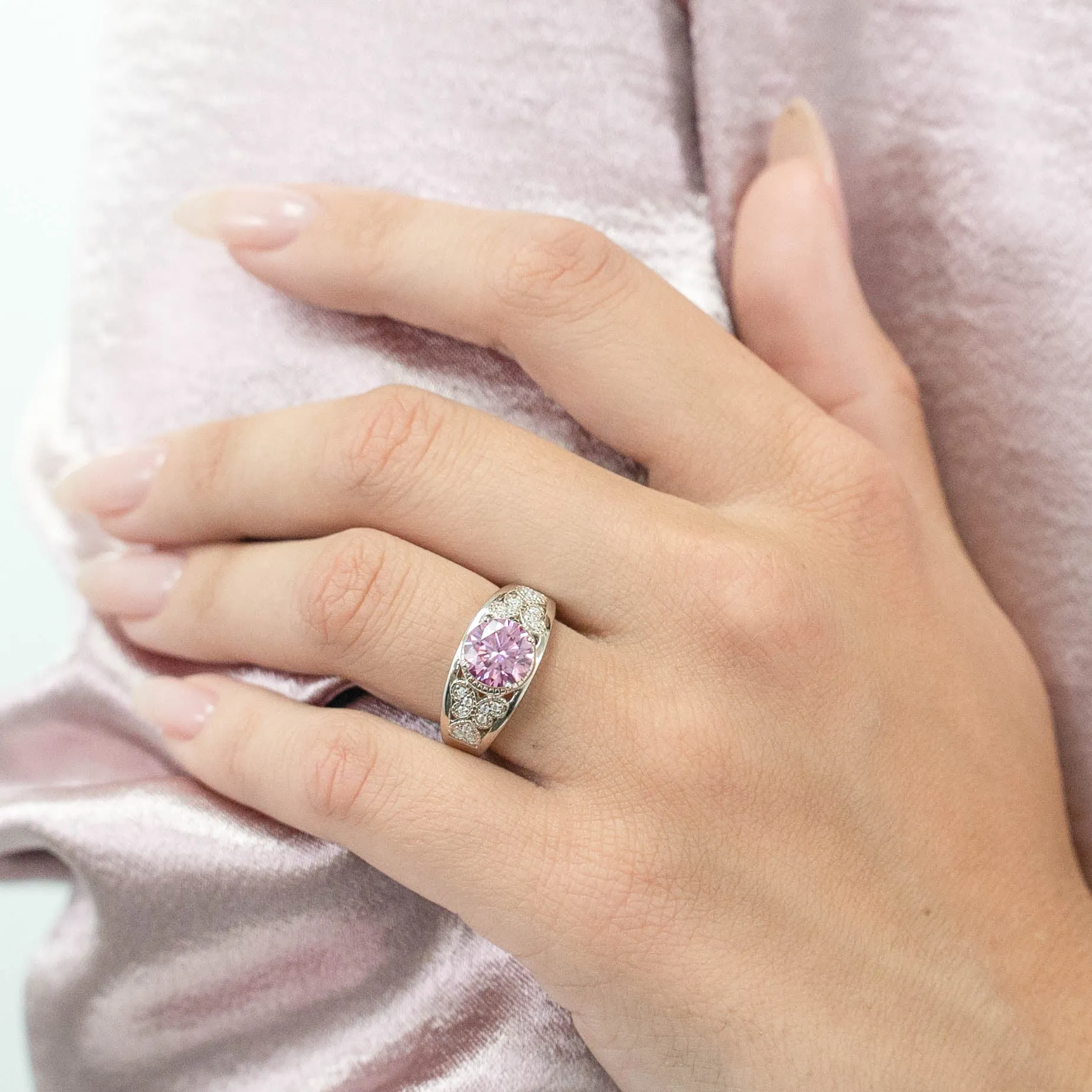 2.11 d.e.w cts Margaret Moissanite Ring