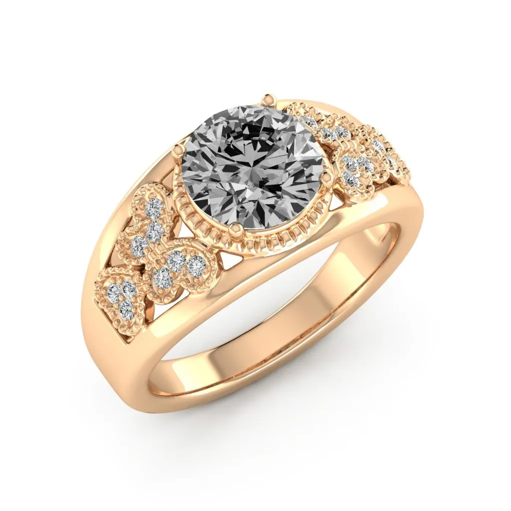 2.11 d.e.w cts Margaret Moissanite Ring