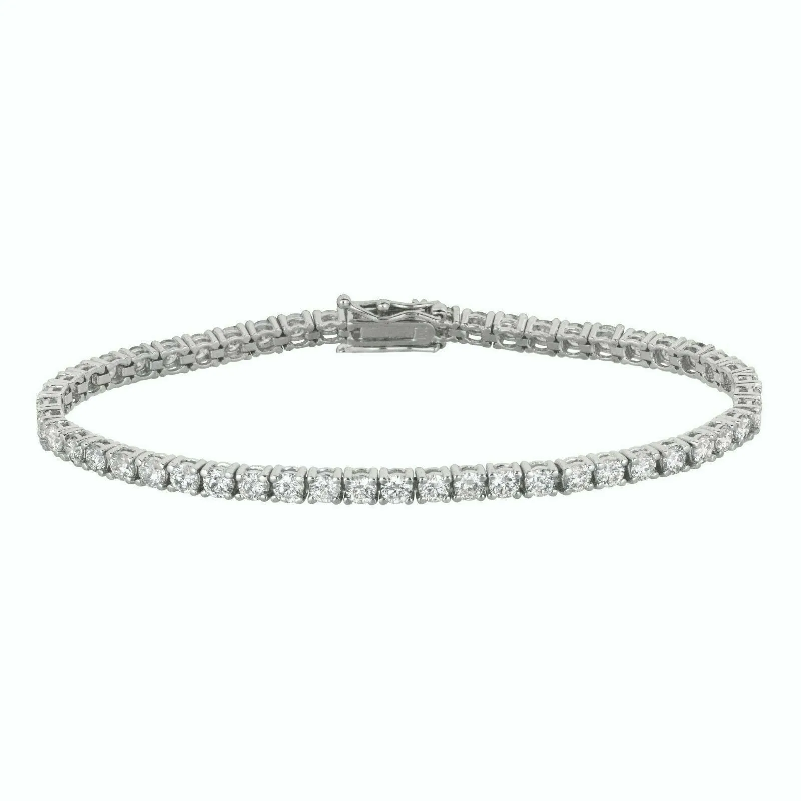 2.28 CT Natural Diamond Tennis Bracelet G-H SI 14K White Gold 8 inches B5882-2I