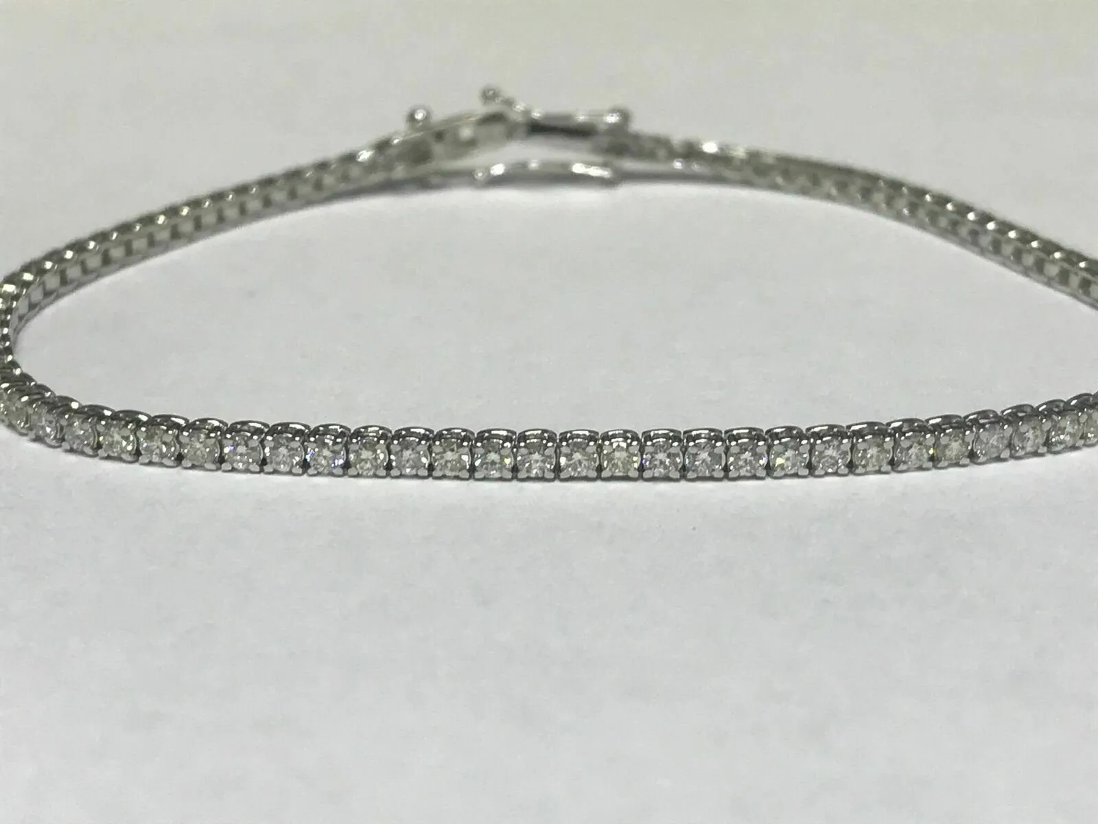 2.28 CT Natural Diamond Tennis Bracelet G-H SI 14K White Gold 8 inches B5882-2I