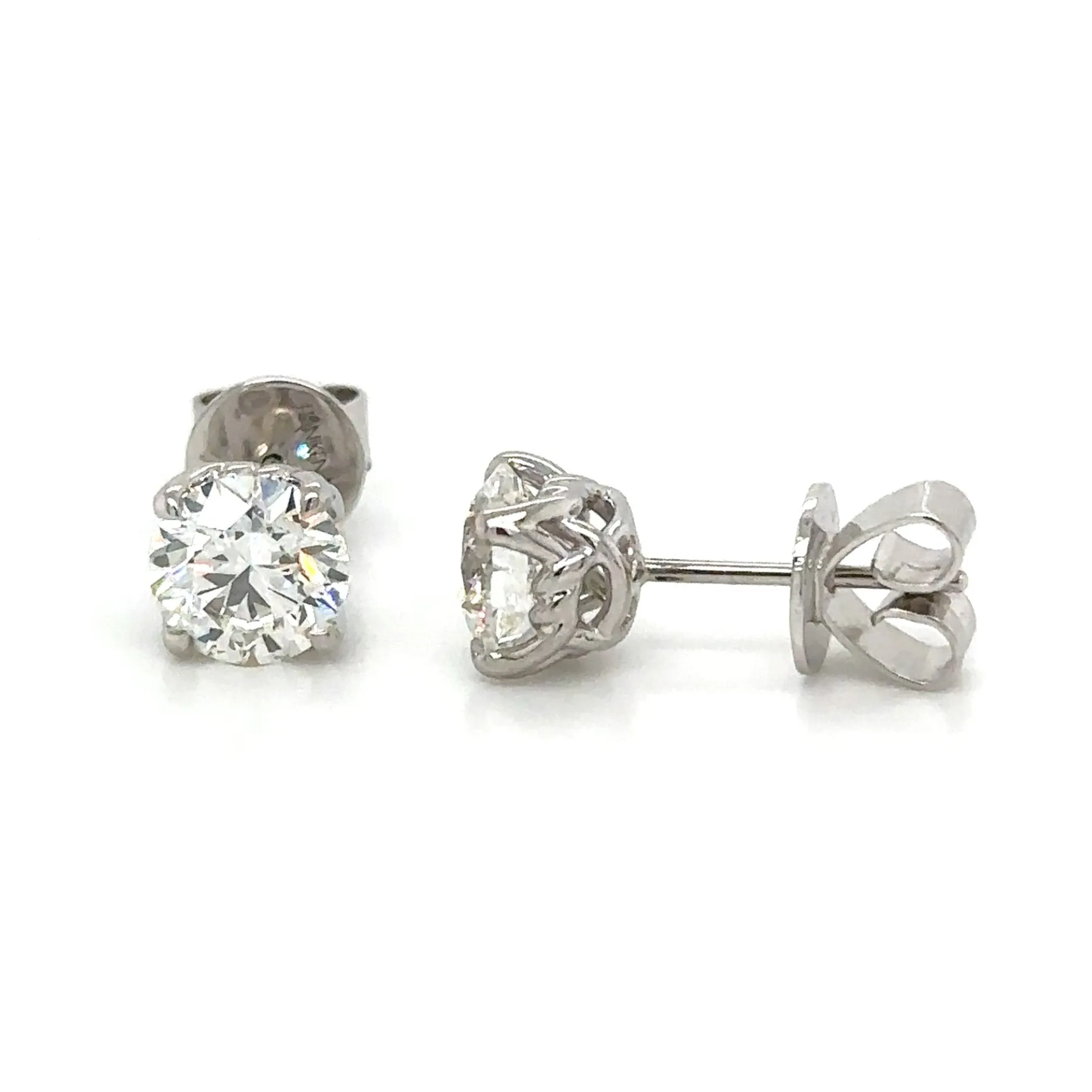 2.34ct tw Perfect Match Round Brilliant-cut IGI certified Lab Diamond Stud Earrings