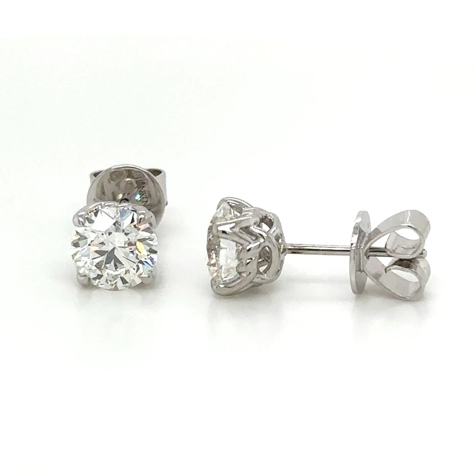 2.34ct tw Perfect Match Round Brilliant-cut IGI certified Lab Diamond Stud Earrings