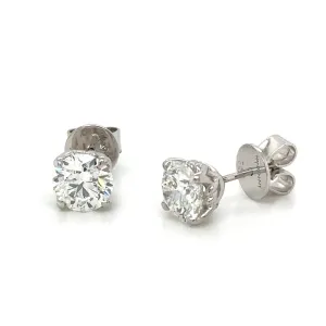 2.34ct tw Perfect Match Round Brilliant-cut IGI certified Lab Diamond Stud Earrings