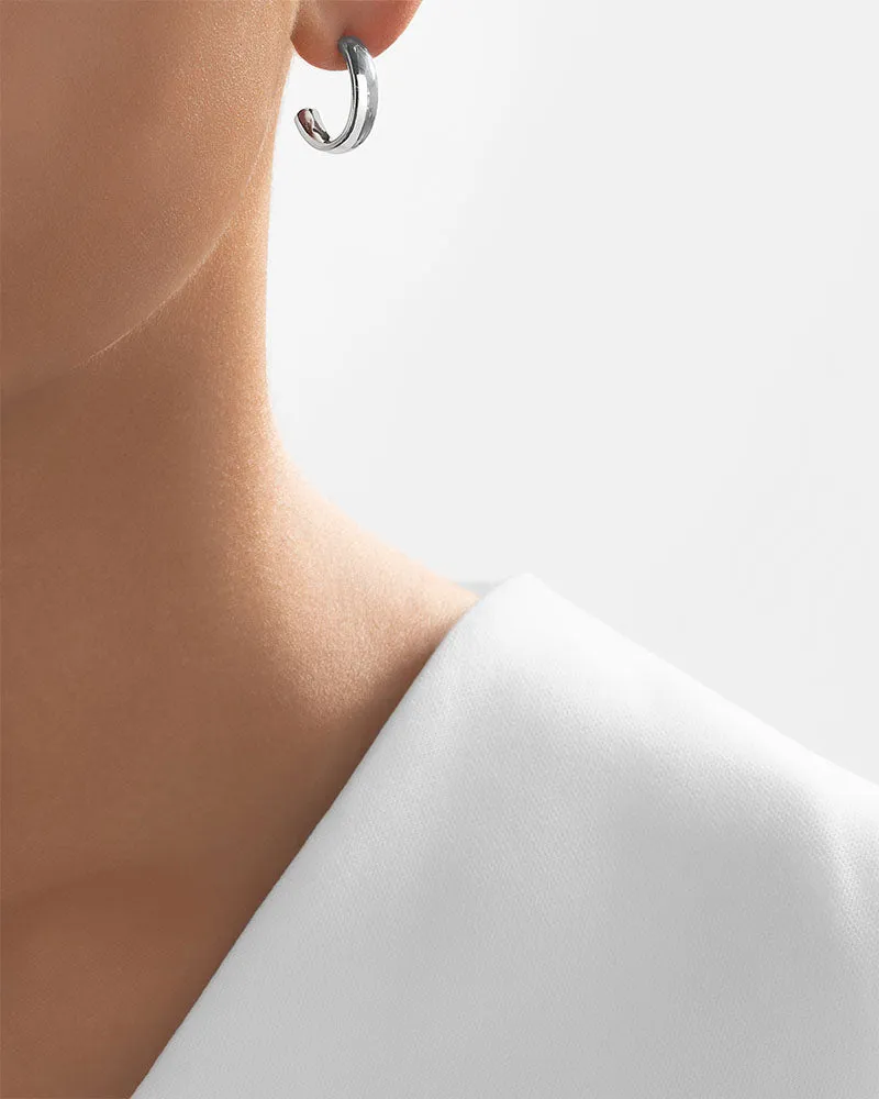 24Kt Platinum Classic Slender Hoop Earrings