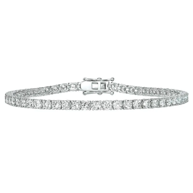 2.56 CT Natural Diamond Tennis Bracelet G-H SI 14K White Gold 9 inches B5882-2I