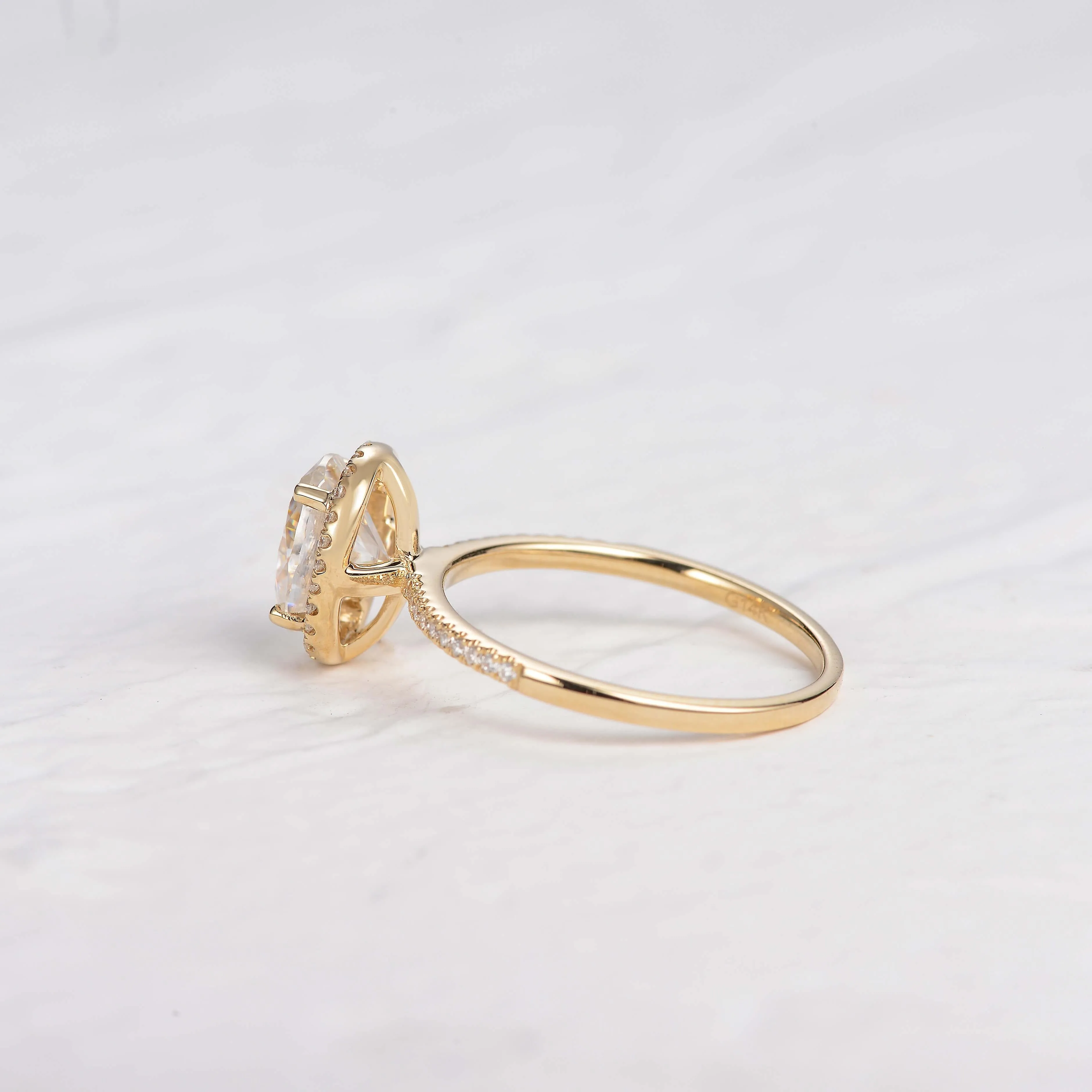 2ct Oval Colorless Moissanite Rose Gold Ring
