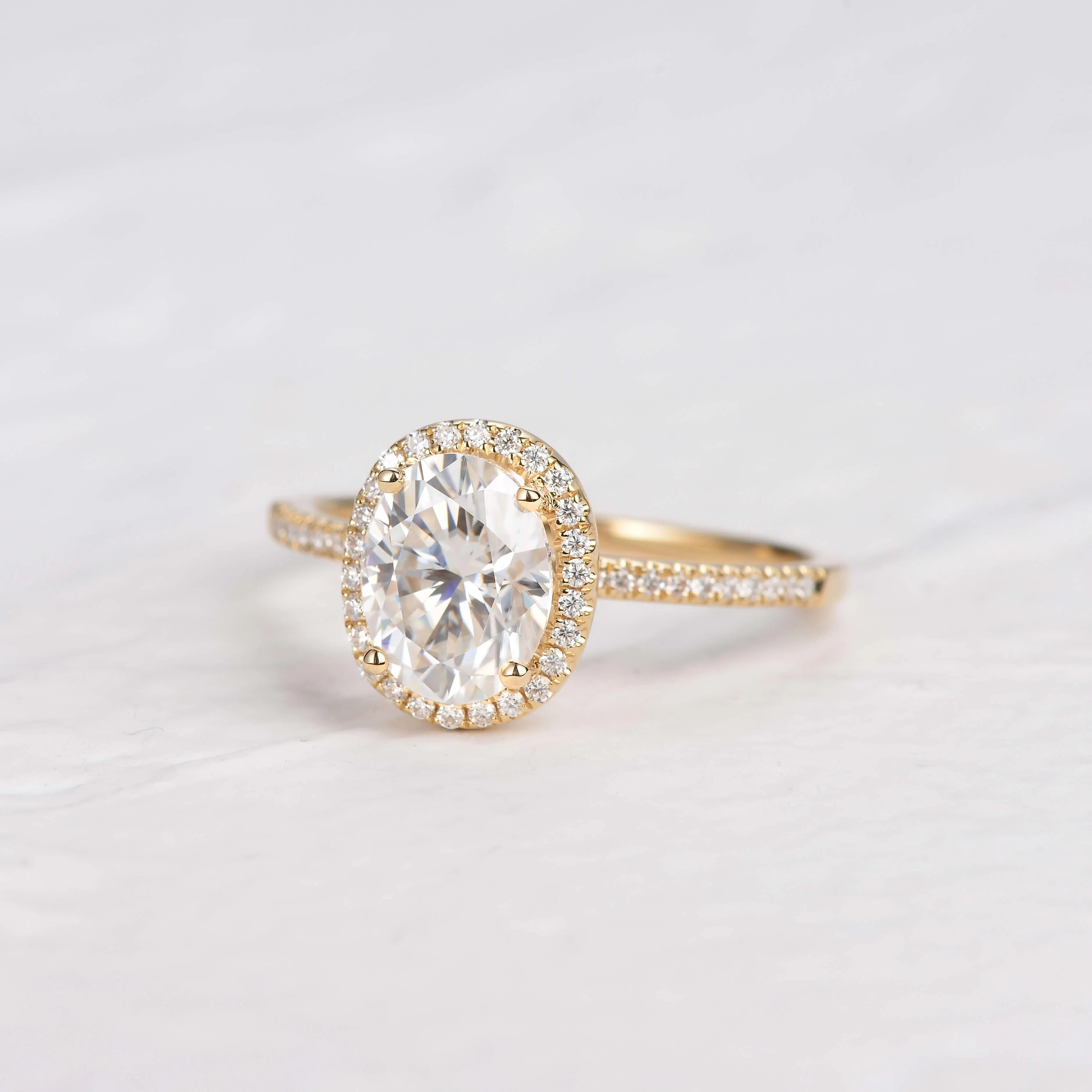 2ct Oval Colorless Moissanite Rose Gold Ring