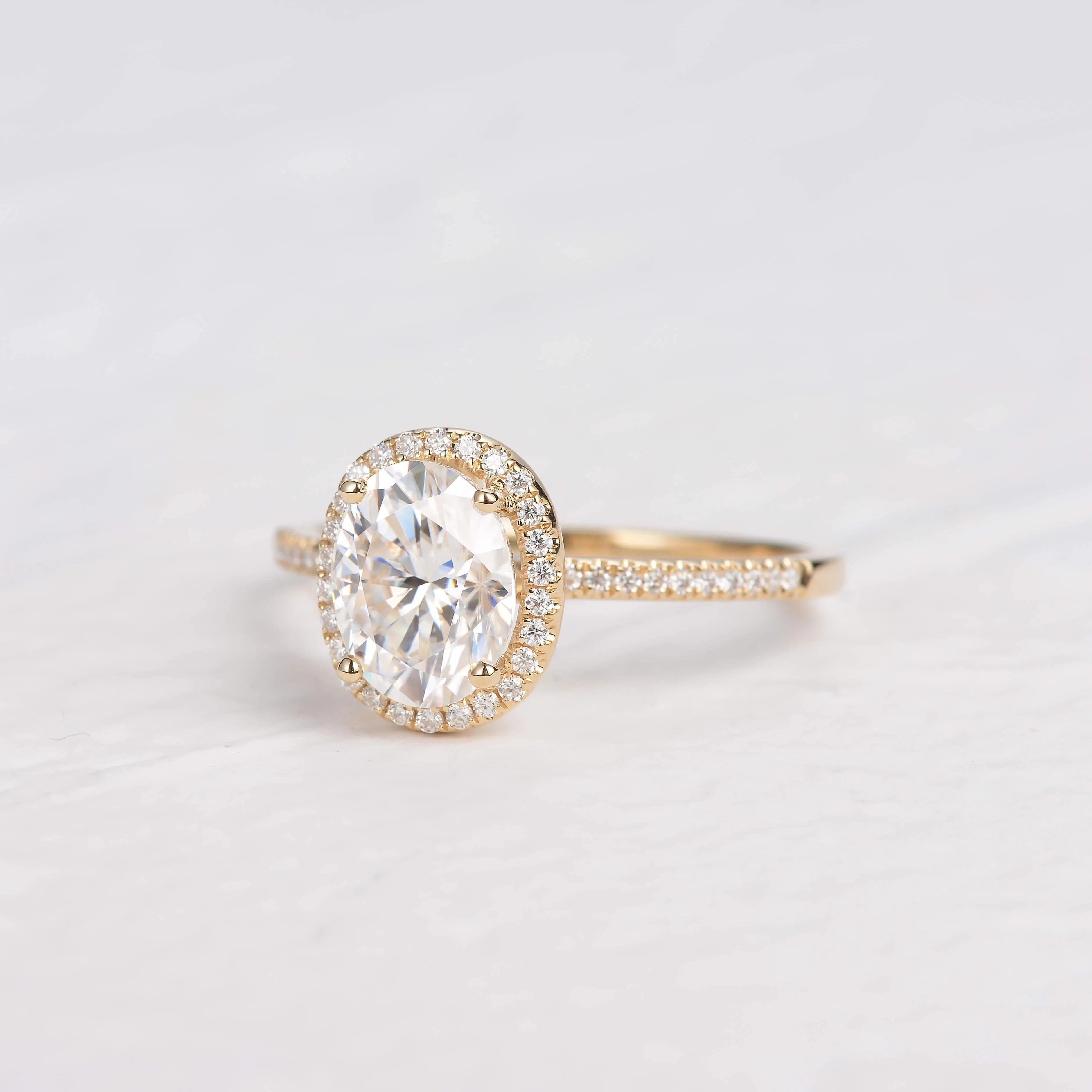 2ct Oval Colorless Moissanite Rose Gold Ring