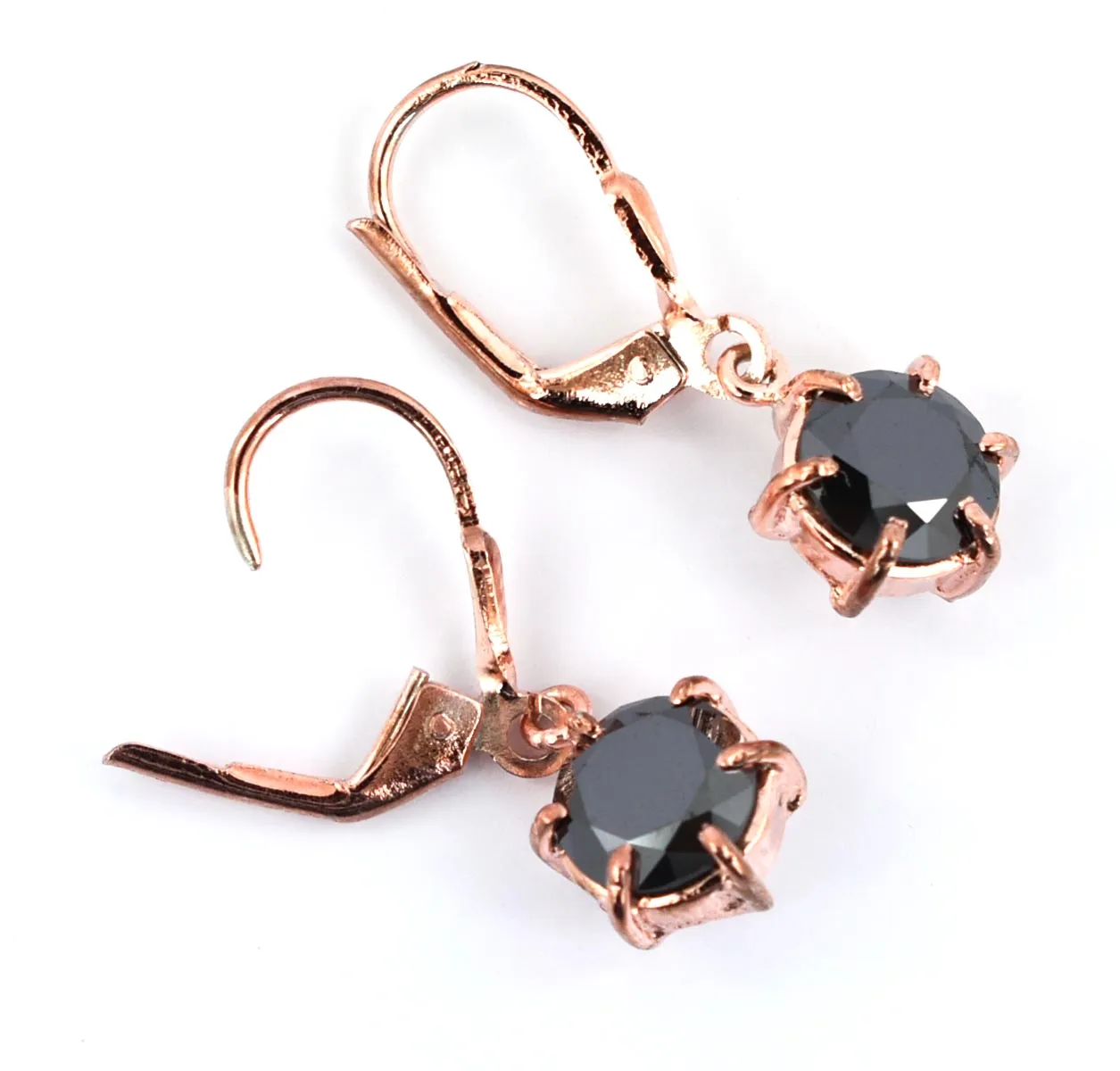 3 Ct AAA Certified Black Diamond Dangler Earring With Prong Setting