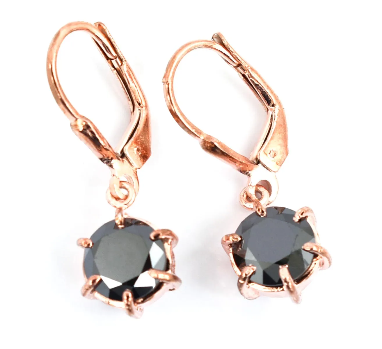 3 Ct AAA Certified Black Diamond Dangler Earring With Prong Setting