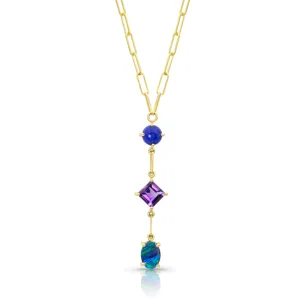 3 Stone Gemfetti Lariat Necklace
