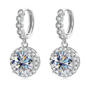 3.0 Ct Round Cut Diamond Drop Earrings