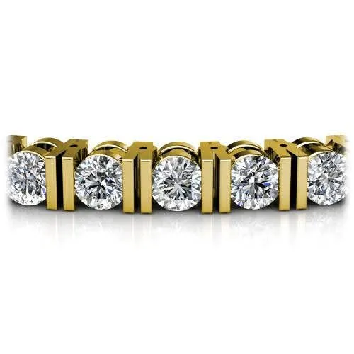 3.00-5.00 CT Round Cut Diamonds - Tennis Bracelet