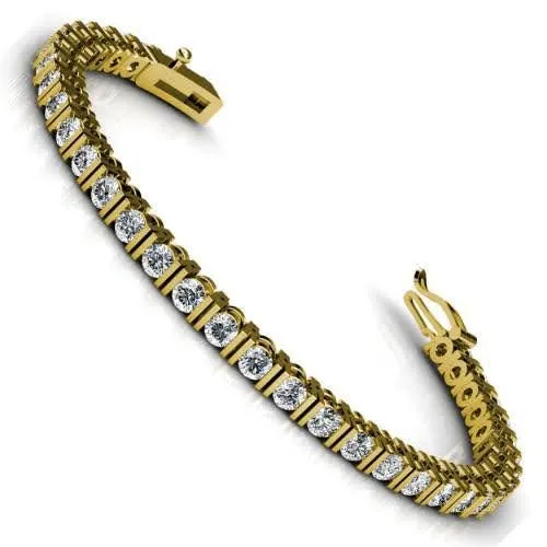 3.00-5.00 CT Round Cut Diamonds - Tennis Bracelet