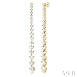 3.00 ctw Round Cut Diamond Riviera Drop Earring in 14K Yellow Gold