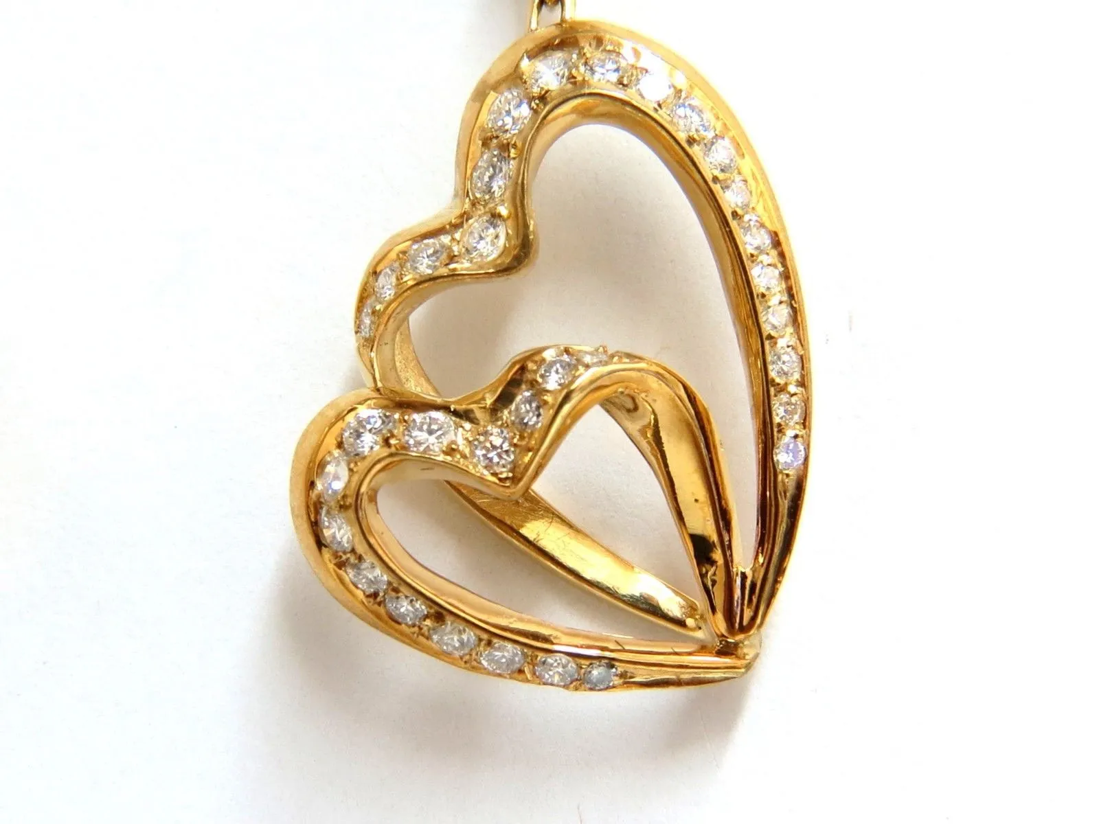 3.00ct Natural Diamonds Hearts on Hearts Dangle Earrings 18 karat