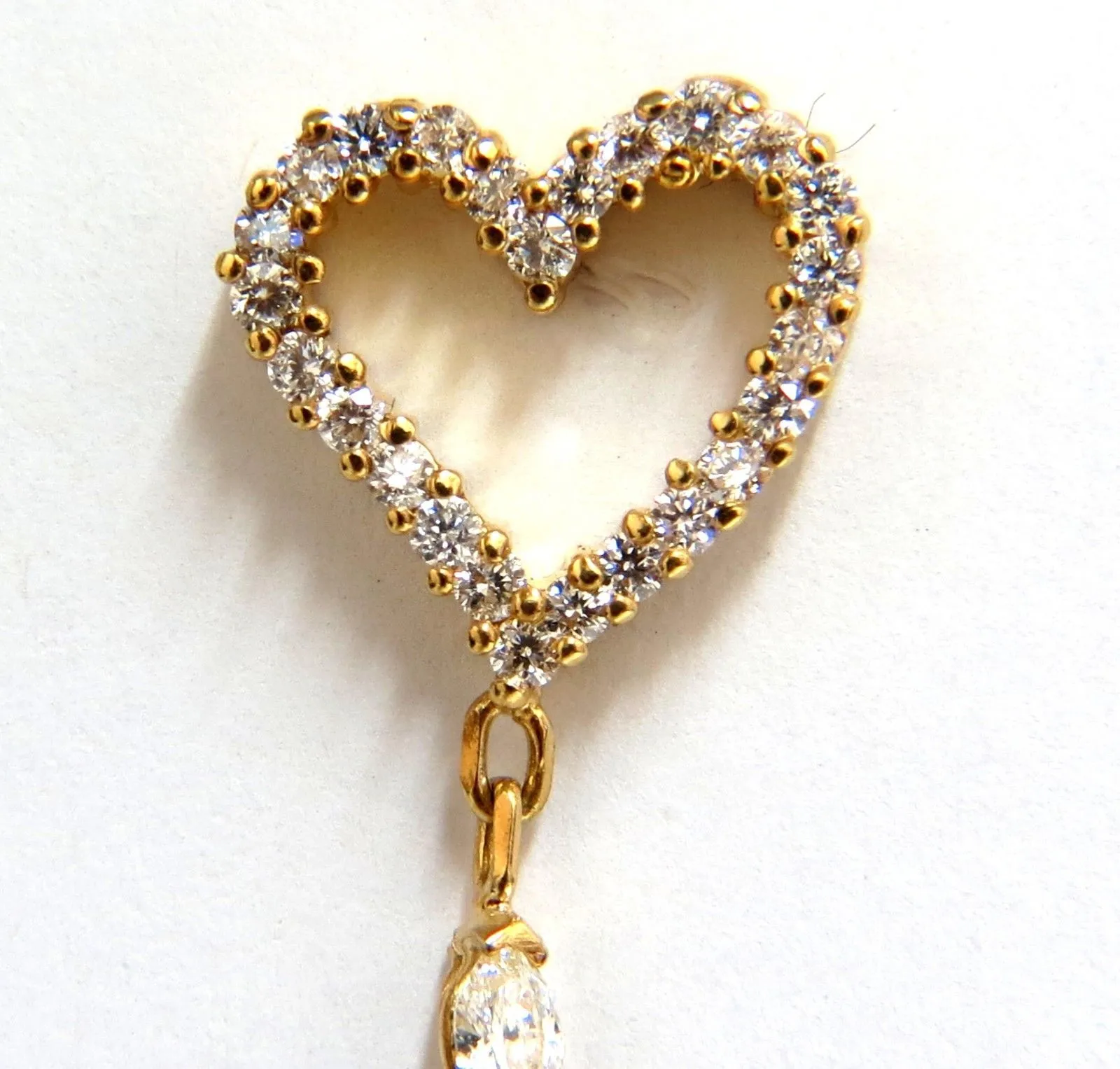 3.00ct Natural Diamonds Hearts on Hearts Dangle Earrings 18 karat