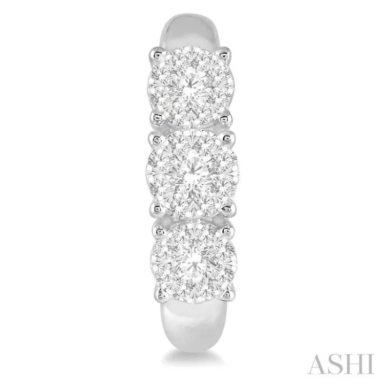 3/4 ctw Lovebright Round Cut Diamond Earrings in 14K White Gold
