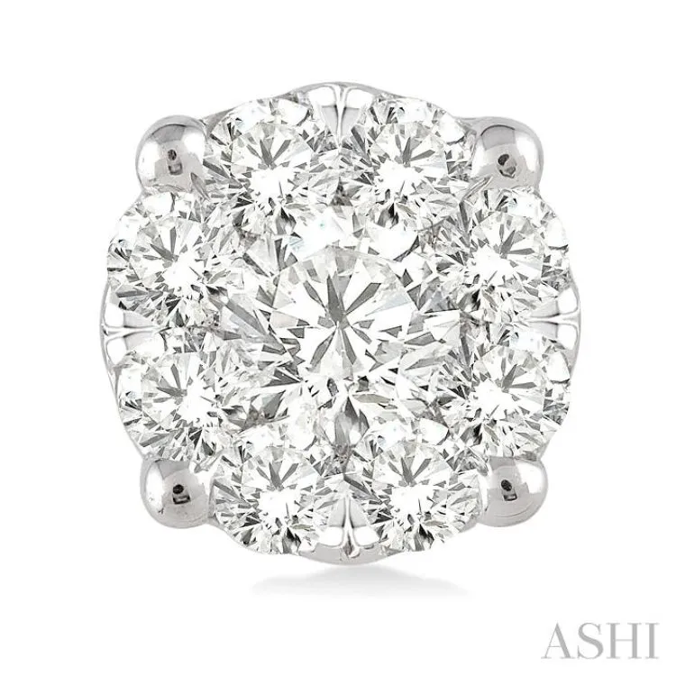 3/4 ctw Lovebright Round Cut Diamond Stud Earrings in 14K White Gold