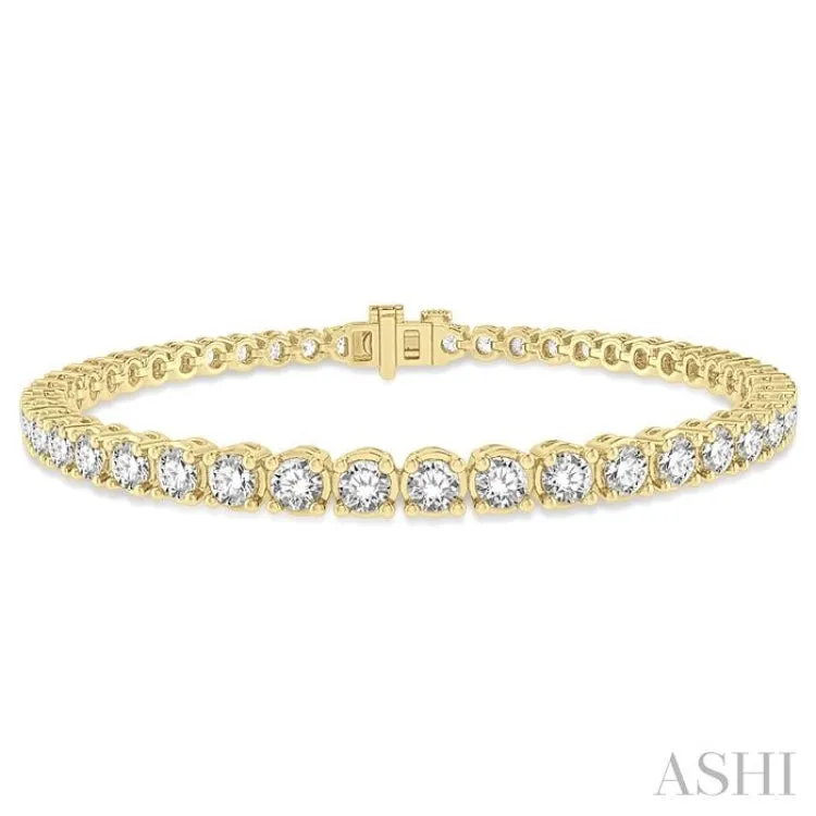 4 ctw Round Cut Diamond Tennis Bracelet in 14K Yellow Gold