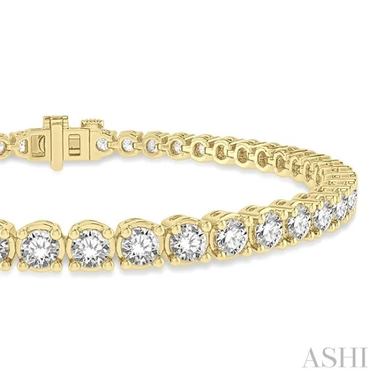 4 ctw Round Cut Diamond Tennis Bracelet in 14K Yellow Gold