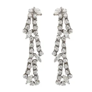 4.00 Carat Natural Diamond 14K White Gold Earrings