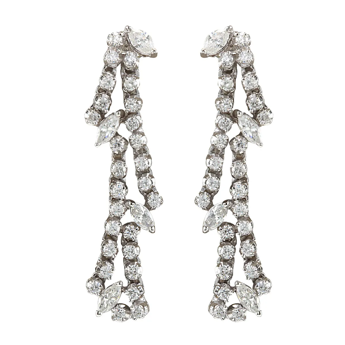 4.00 Carat Natural Diamond 14K White Gold Earrings