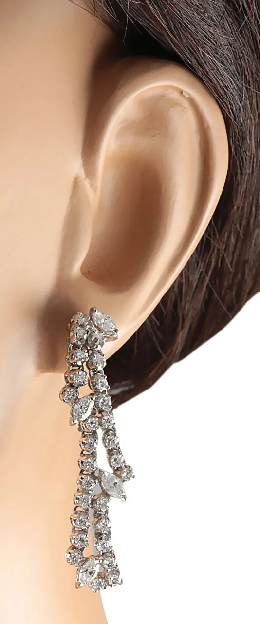 4.00 Carat Natural Diamond 14K White Gold Earrings