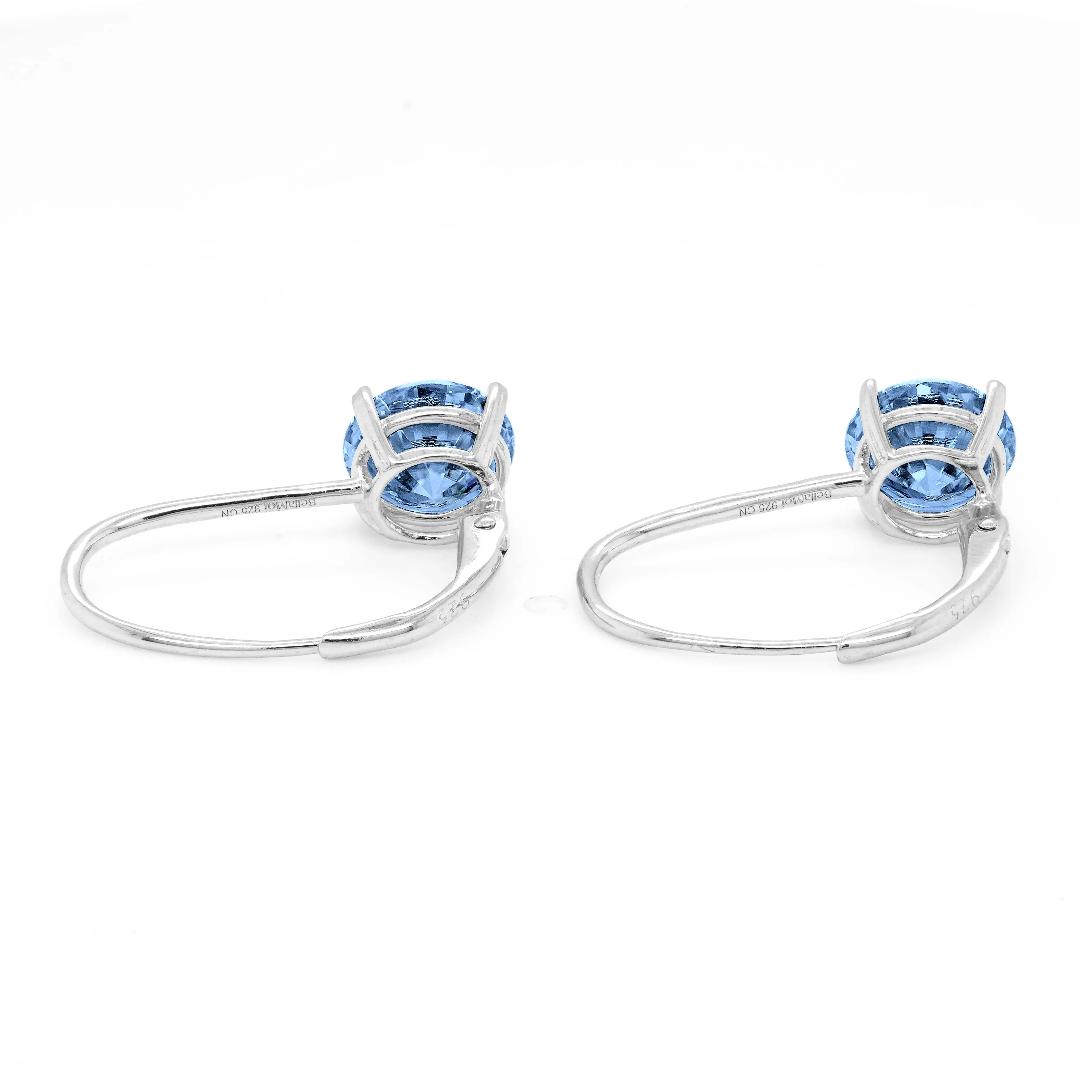 4.00 d.e.w cts 8mm Round Moissanite Dangle Earrings