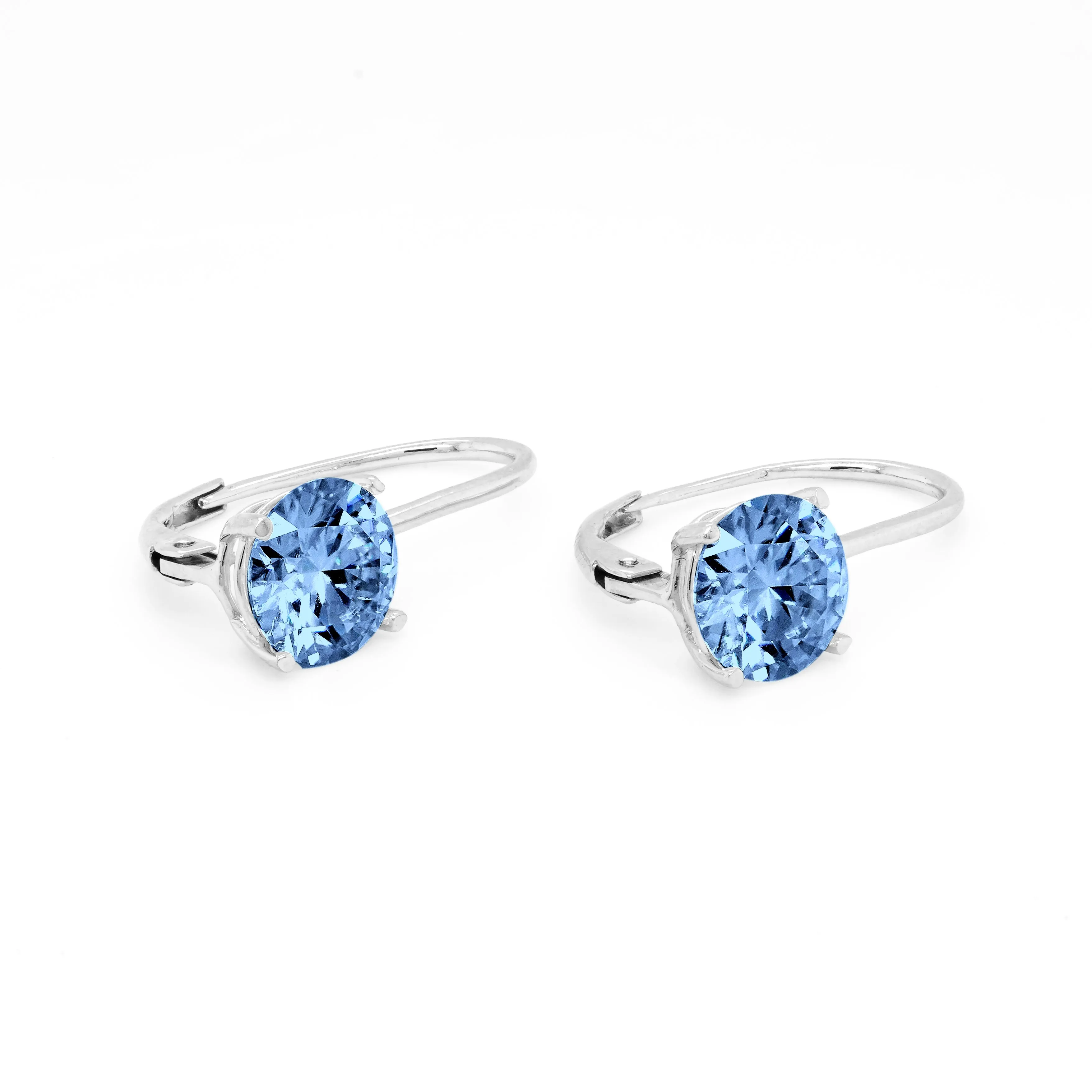 4.00 d.e.w cts 8mm Round Moissanite Dangle Earrings