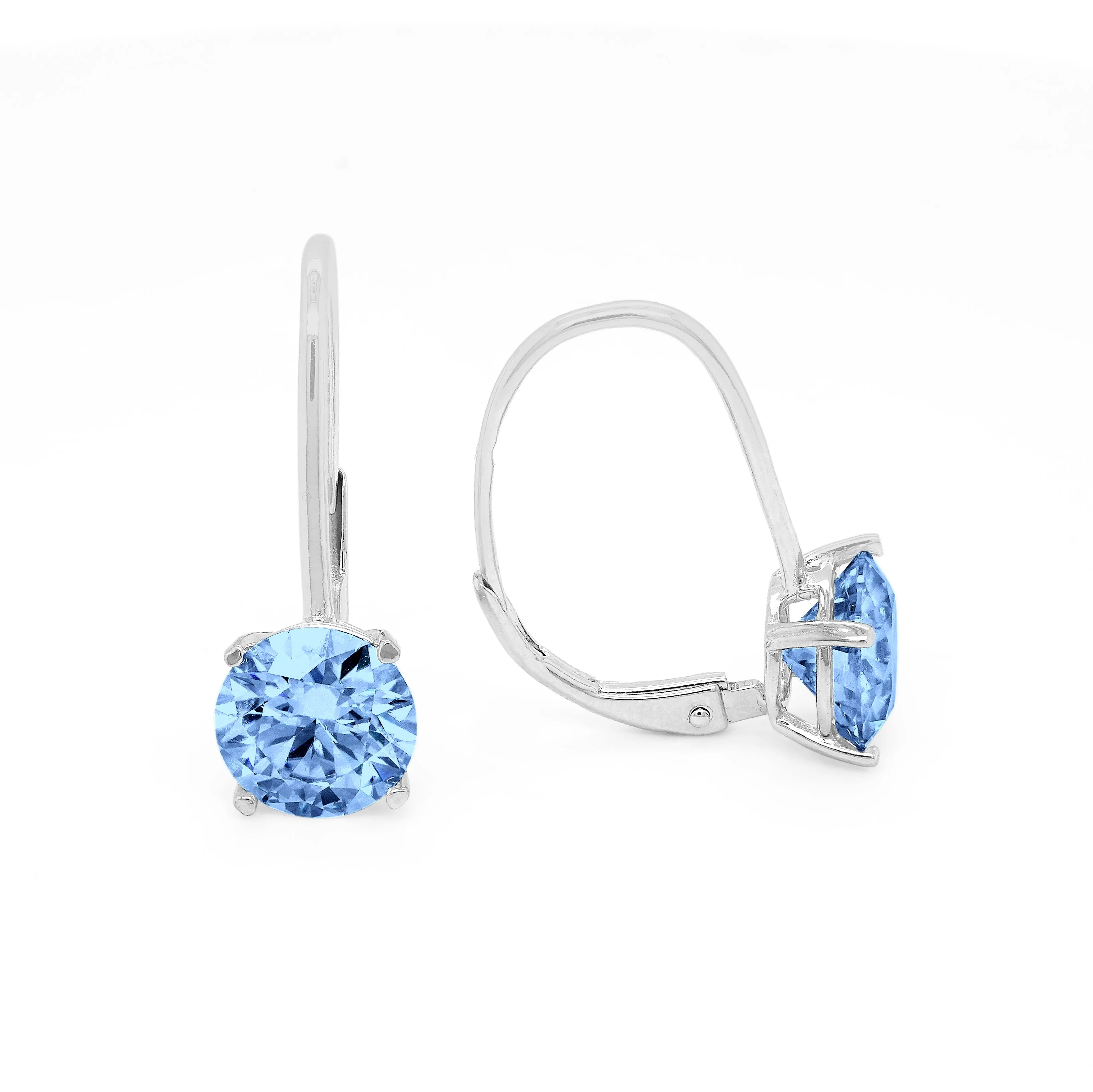 4.00 d.e.w cts 8mm Round Moissanite Dangle Earrings