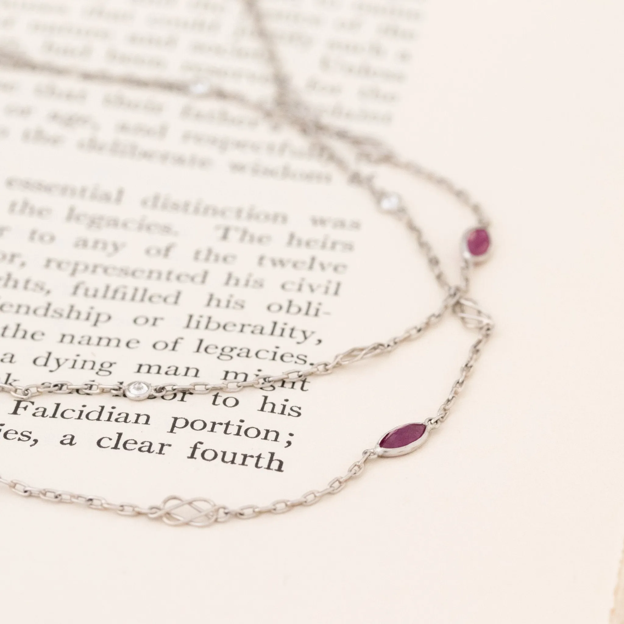 4.40ctw Ruby and Diamond Station Necklace, 56"