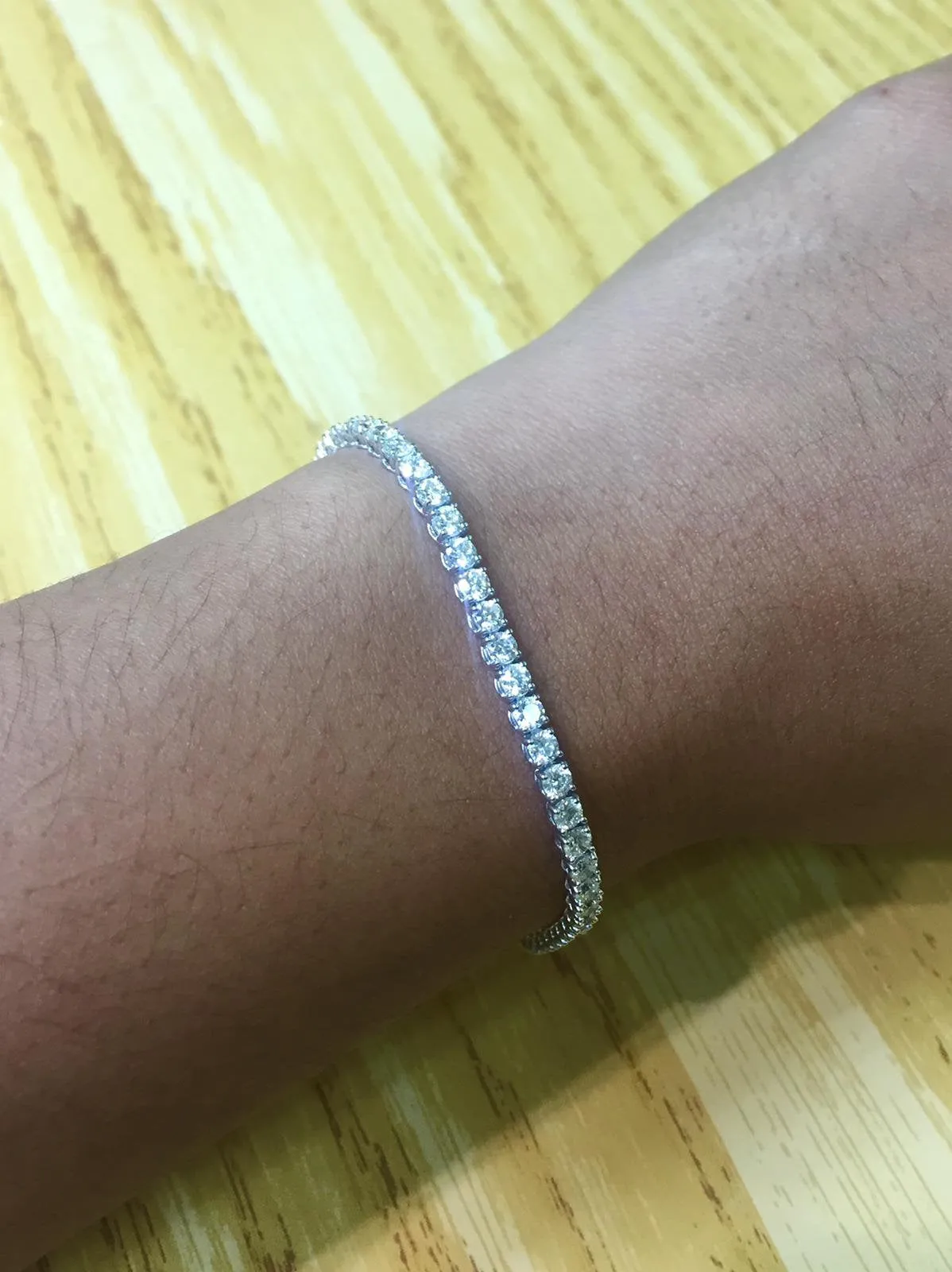 4.65 Carat Natural Diamond Tennis Bracelet G SI 14K White Gold 6.5''