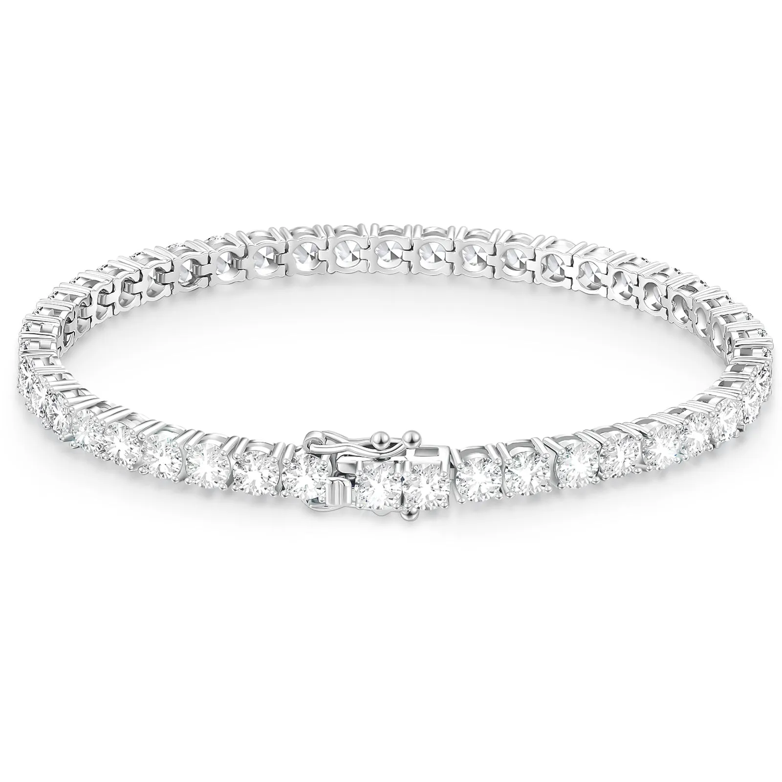 4mm Moissanite White Gold Tennis Bracelet KRKC