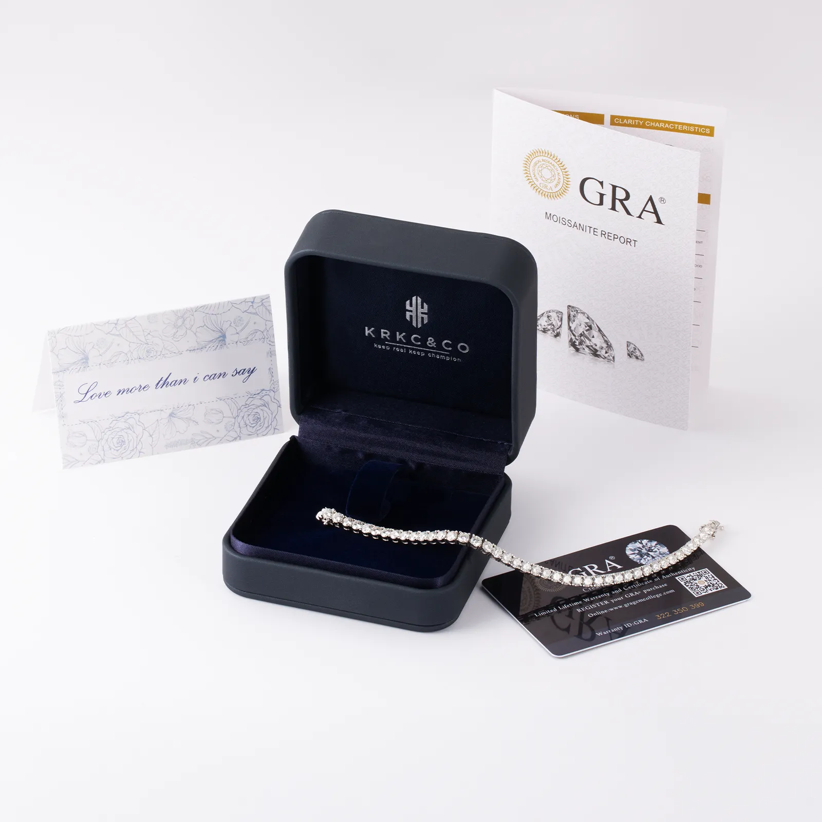 4mm Moissanite White Gold Tennis Bracelet KRKC
