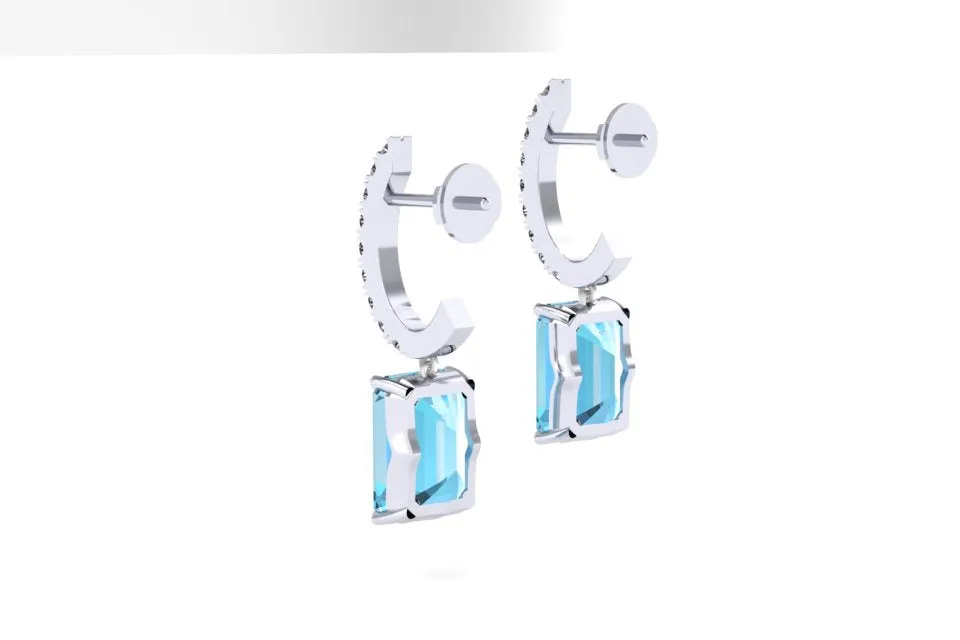 5 carat Custom Aquamarine matching earrings design