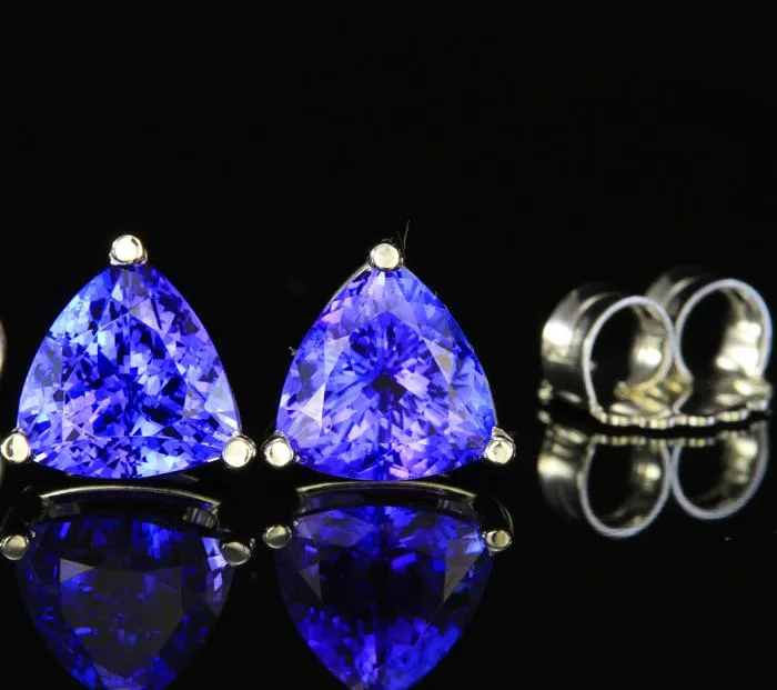 5.02 ct Tanzanite Trilliant Earrings: Customize Your Own