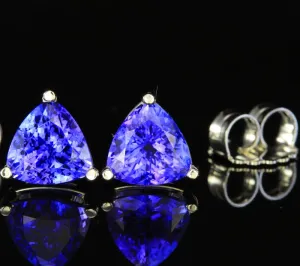 5.02 ct Tanzanite Trilliant Earrings: Customize Your Own