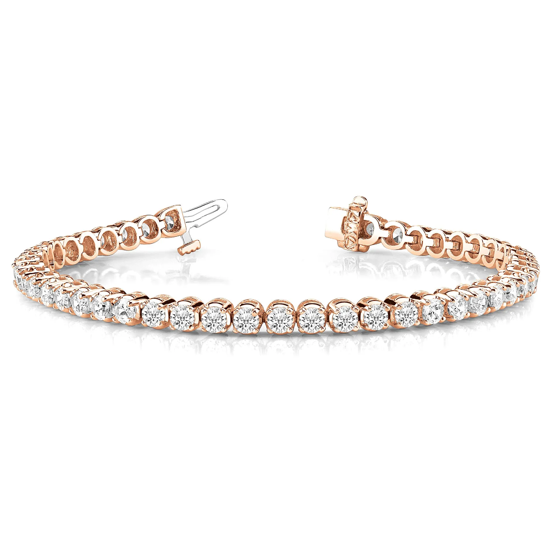 5.15 ctw Round Diamond Tennis Bracelet Four Prong Set