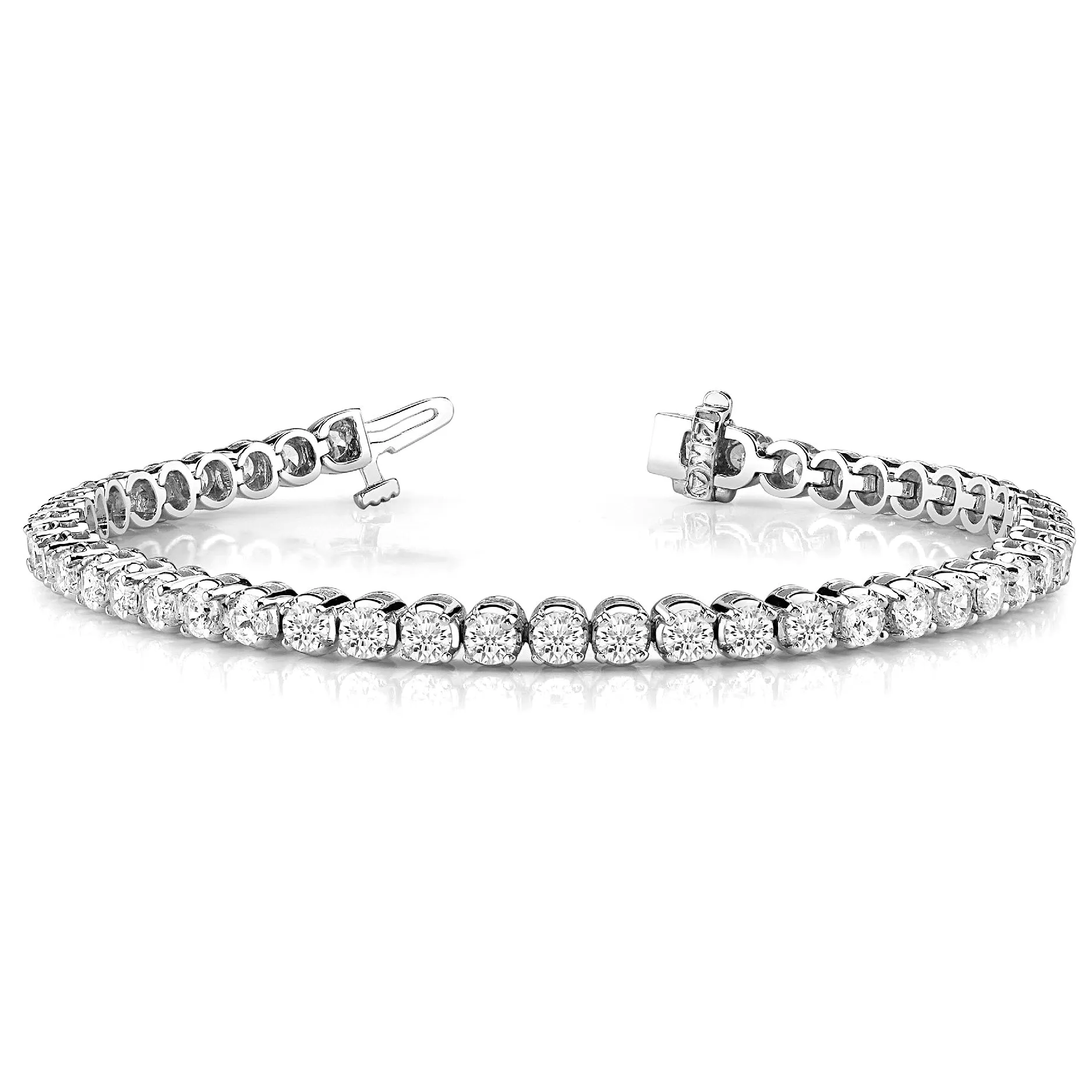 5.15 ctw Round Diamond Tennis Bracelet Four Prong Set