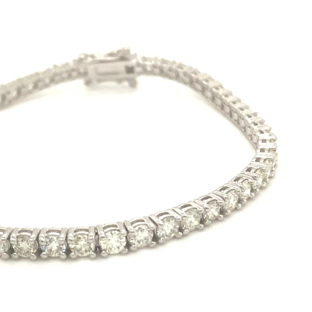 5.71 Carat Natural Diamond Tennis Bracelet G SI 14K White Gold 8 inches