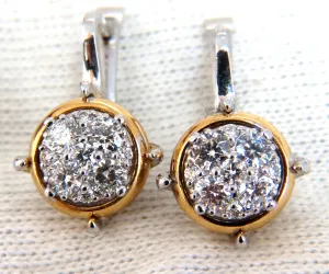.76ct Mod Prime Spanish Goth Lever Natural Diamond Clip Earrings 14 Karat