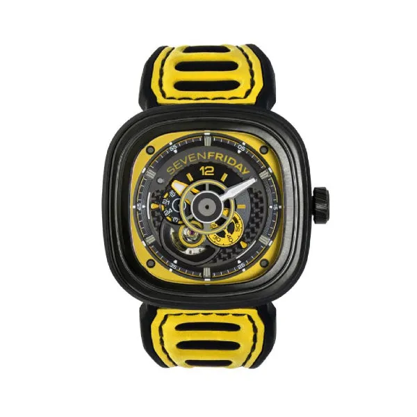 7Friday Yellow Silicone Strap Yellow Dial Automatic Watch for Gents - P3B/03-A105