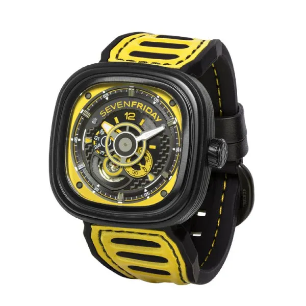 7Friday Yellow Silicone Strap Yellow Dial Automatic Watch for Gents - P3B/03-A105