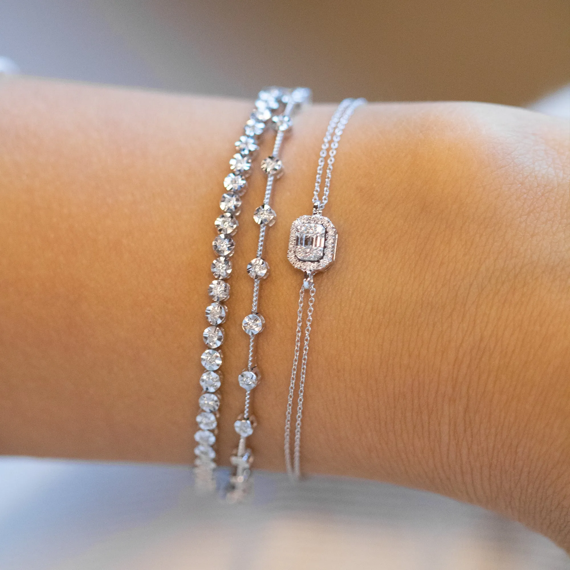 8K White Gold Tennis Bracelet