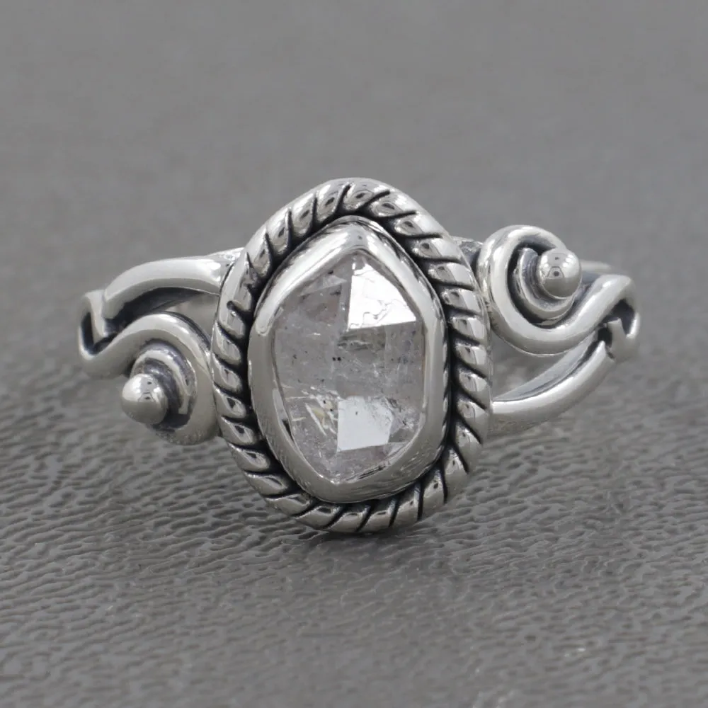 925 Starling Silver Herkimer Diamond Rings