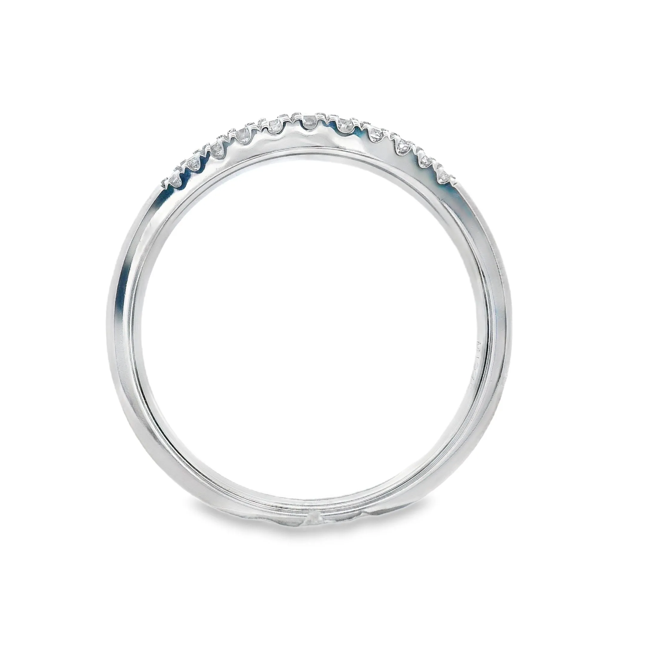 9ct White Gold Lab Grown Diamond Double Row Band TDW= 0.20ct R-00291